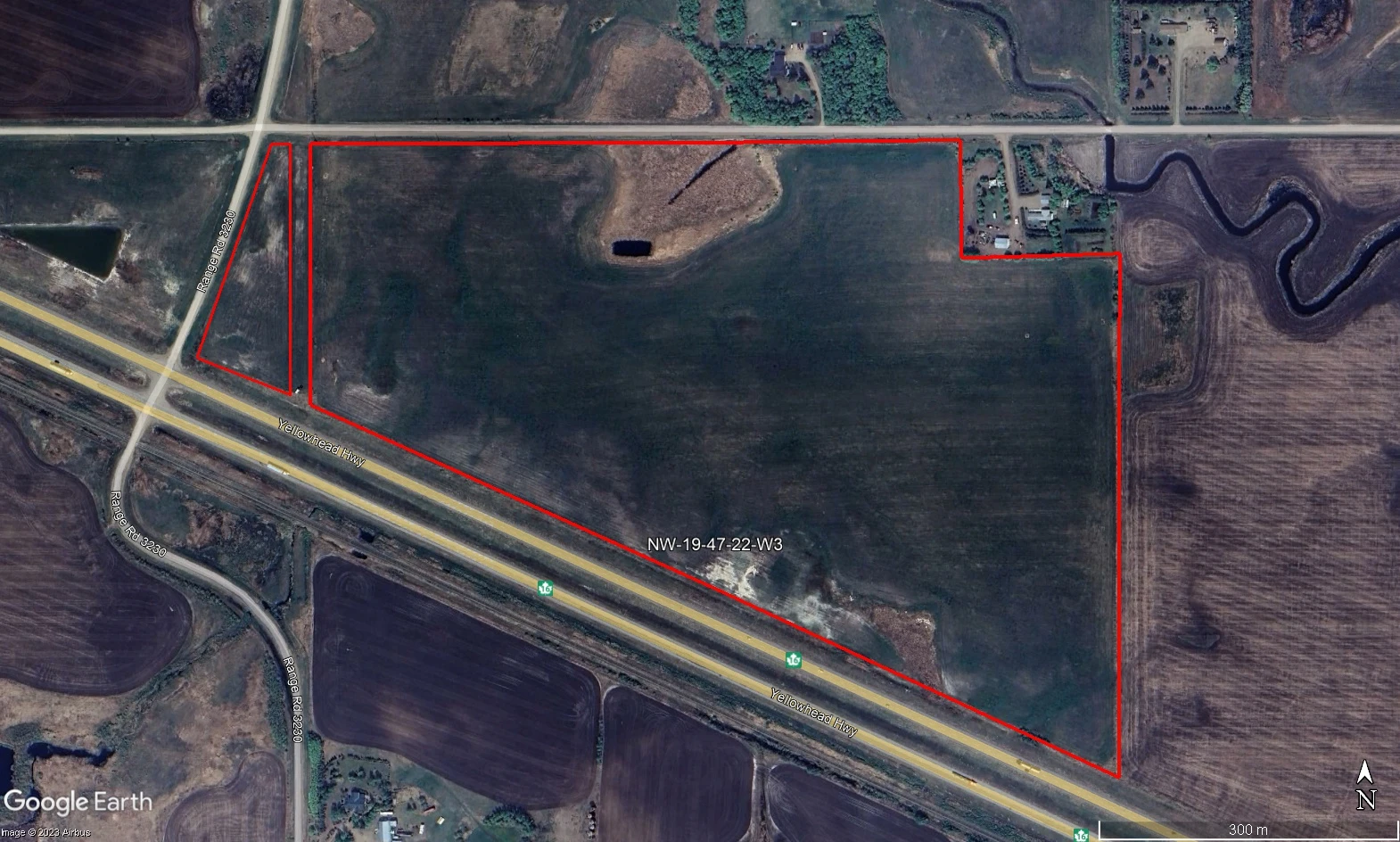 Satellite Image outlined 88 ac