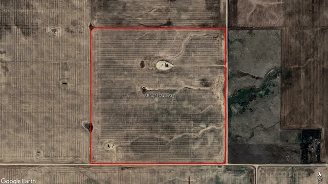 Satellite Image outlined SE 4-27-24 W3