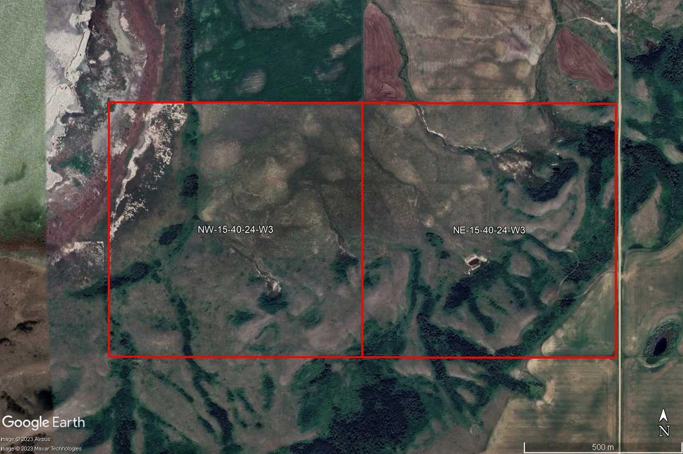 Satellite image outlined
