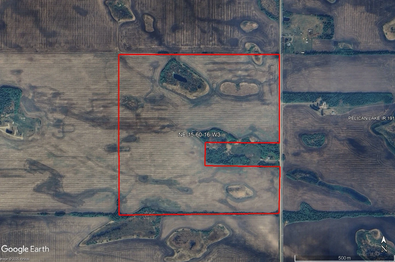 Satellite image outlined